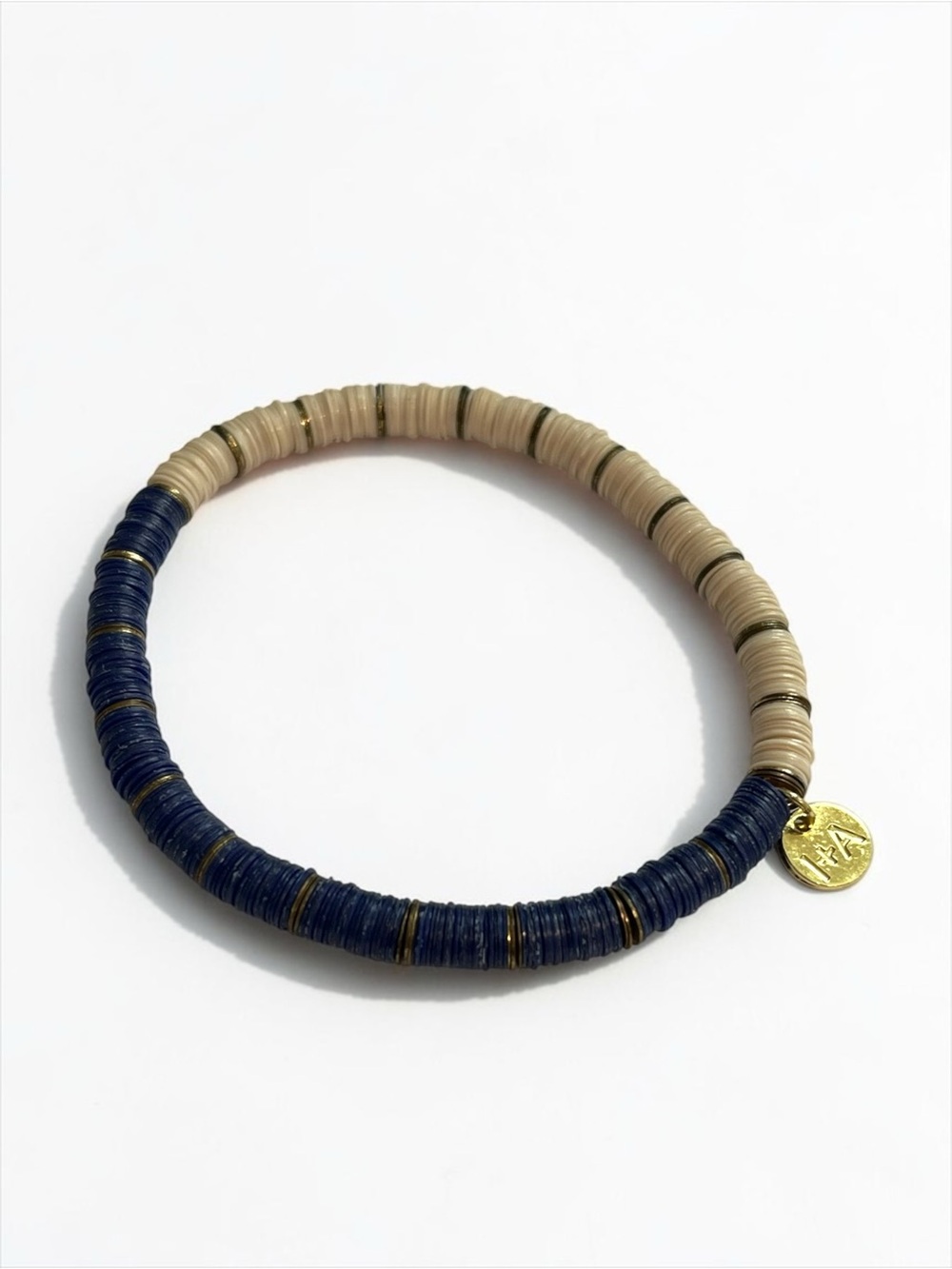 🍭5 for $20🍭 Ink + Alloy Double Tone Heishi Disk Beaded Bracelet CC X